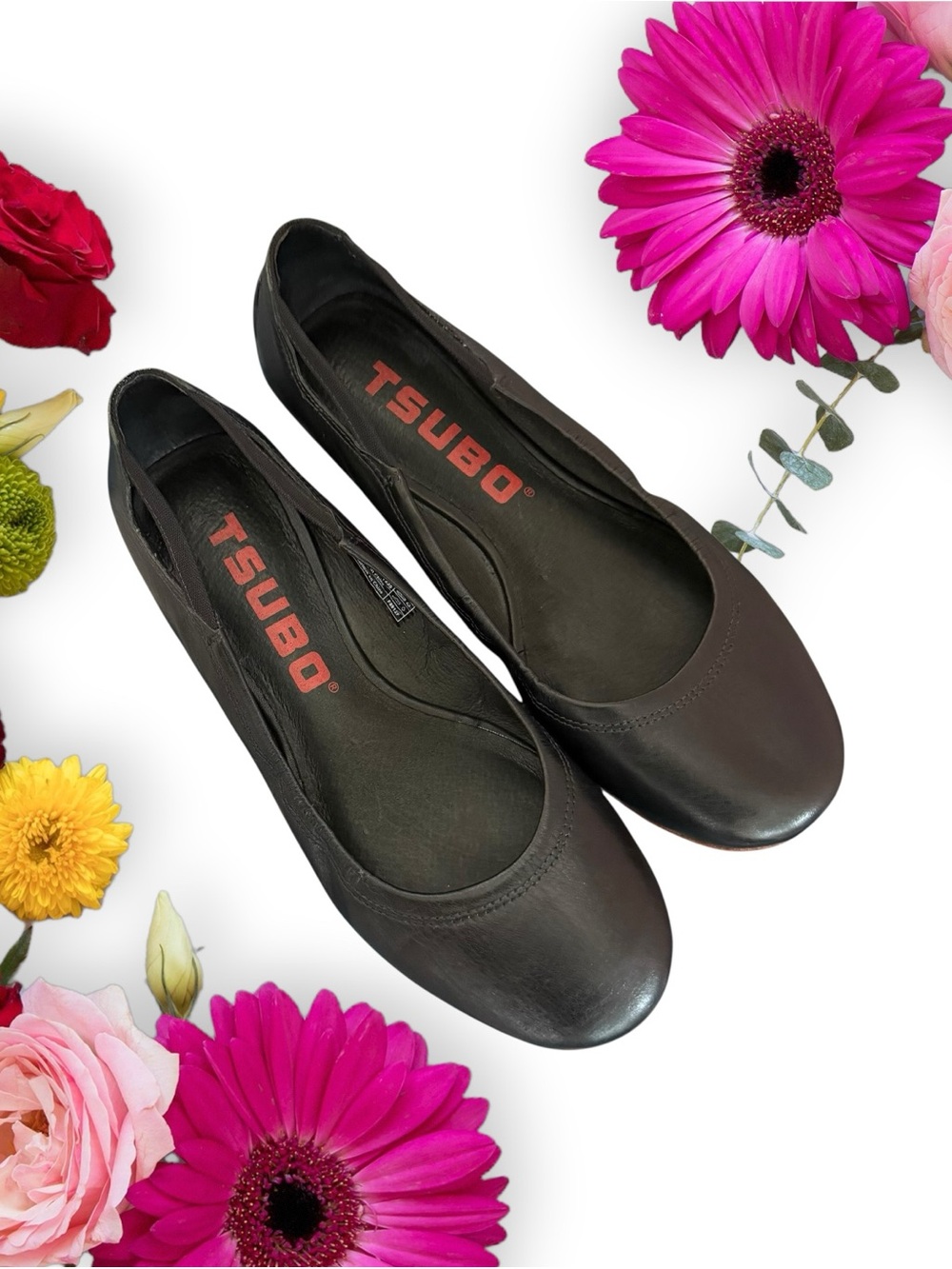 Tsubo Black Round-Toe Ballet Flats